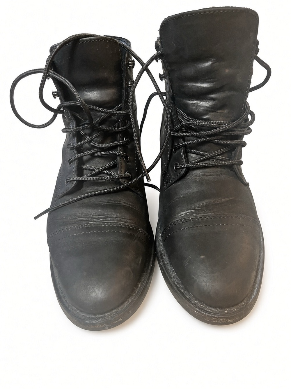 Thursday Boot Co Black Matte Captain Lace Up Leather Boots Men's Size 8 Wide